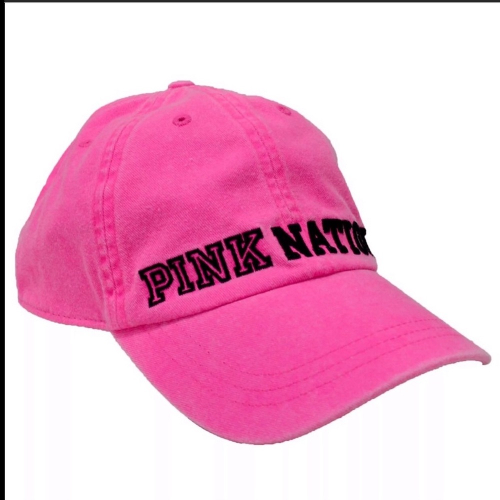 VS Pink Nation Logo Baseball Hat Hot Pink